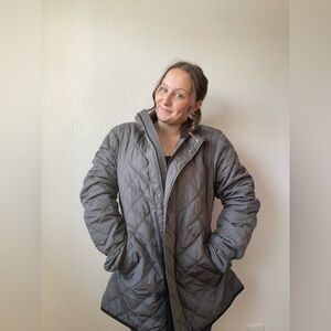 Quilted Button Up Coat